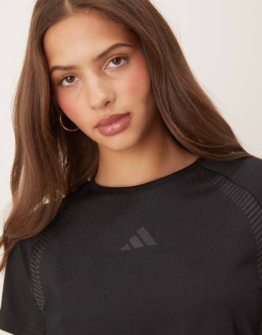 Adidas Training Seamless T-shirt In Black