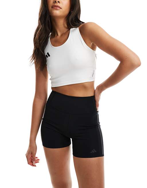 adidas Training Strength 4"" booty shorts in black