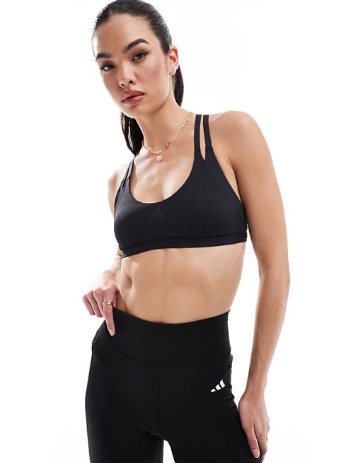 adidas Training Strength light support bra in black