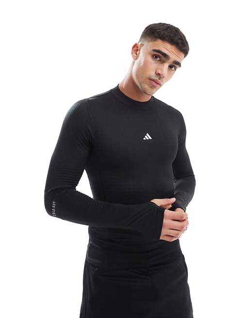 adidas Training Tech-Fit Cold Ready long sleeve t-shirt in black