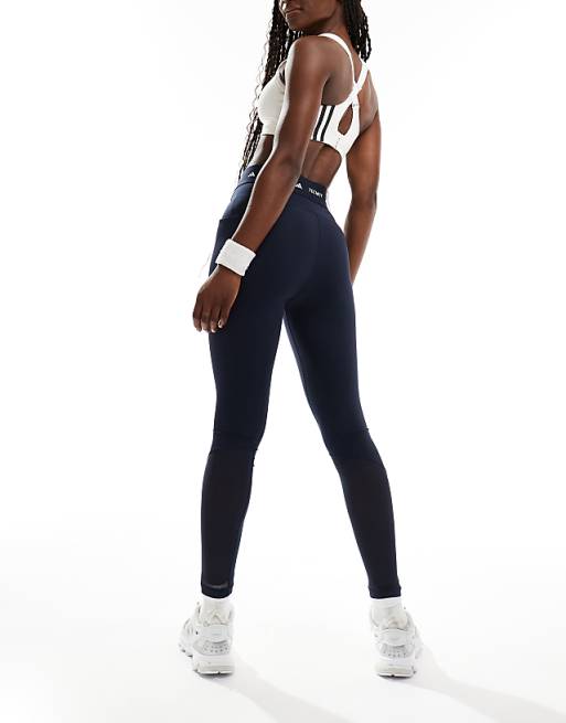 Adidas Training Techfit Stash Pocket Full-length Leggings In Blue
