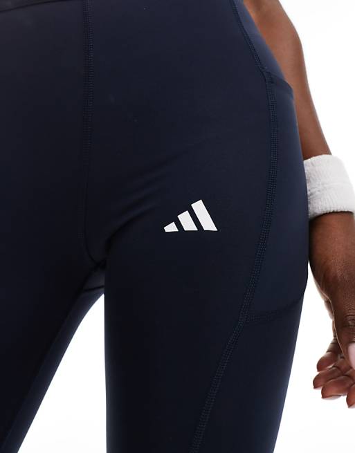Adidas Training Techfit Stash Pocket Full-length Leggings In Blue