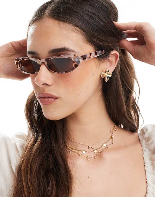 Aire Avior slim oval sunglasses in cookie tort