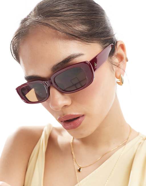 AIRE ceres rectangle sunglasses in burgundy