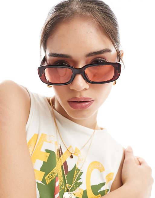 AIRE ceres rectangle sunglasses in chocolate brown
