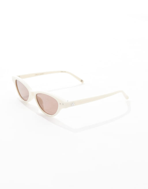 Aire Cybeles Slim Cateye Sunglasses In Off White