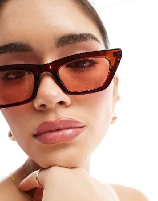 AIRE Polaris Cat Eye Sunglasses In Brown With Cinnamon Lens