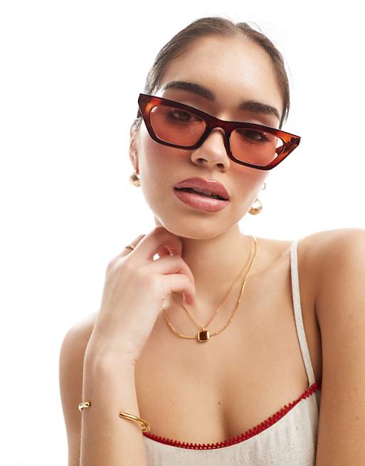 AIRE polaris cat eye sunglasses in brown with cinnamon lens