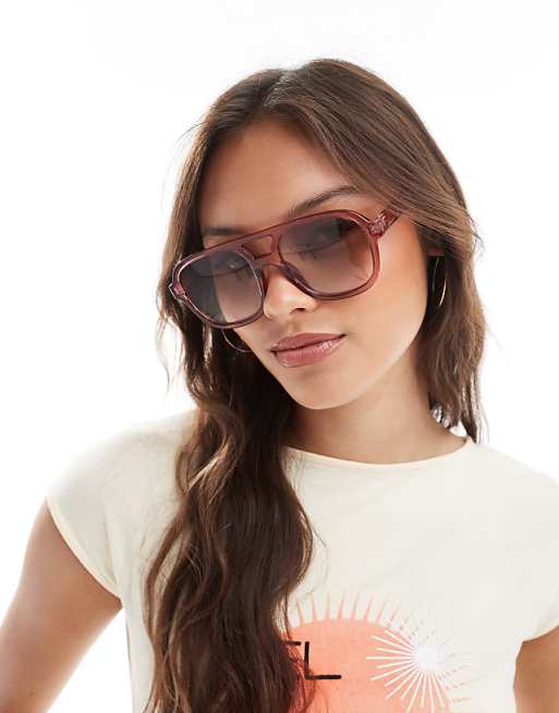 AIRE whirlpool aviator sunglasses in peach quartz