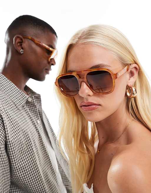 Aire Whirlpool oversized aviator sunglasses in vintage tort