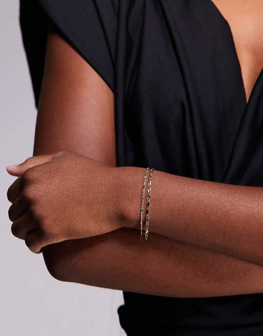 ALDO aseli 2 pack of chain bracelets in gold plated