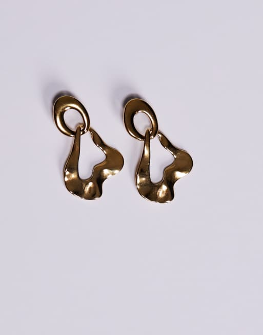 ALDO Glowup Molten Stainless Steel Water Resistant Stud Earrings In Gold