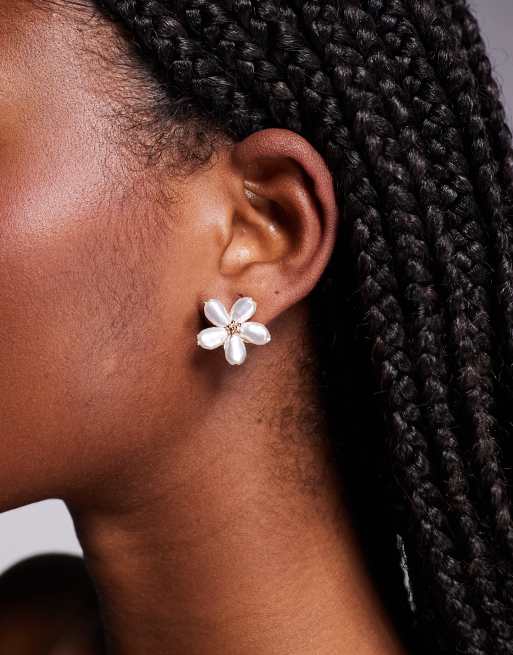 ALDO Icelynn Pearl Flower Earrings In Gold