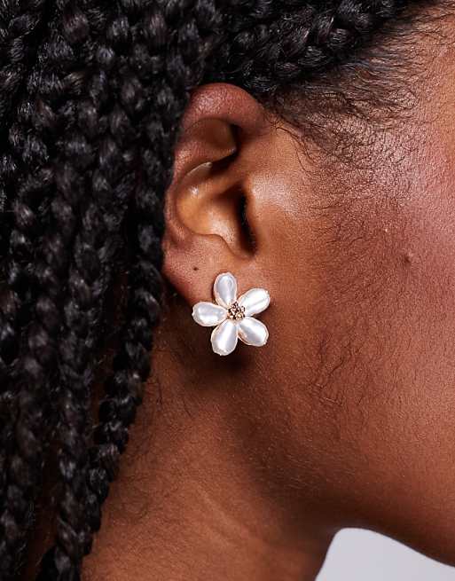 ALDO icelynn pearl flower earrings in gold