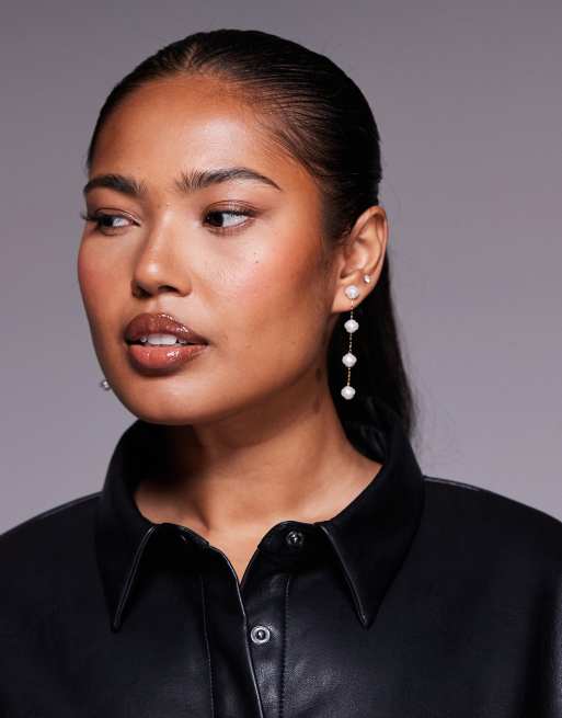 ALDO Laperlle Pearl Drop Earrings In Gold Plated