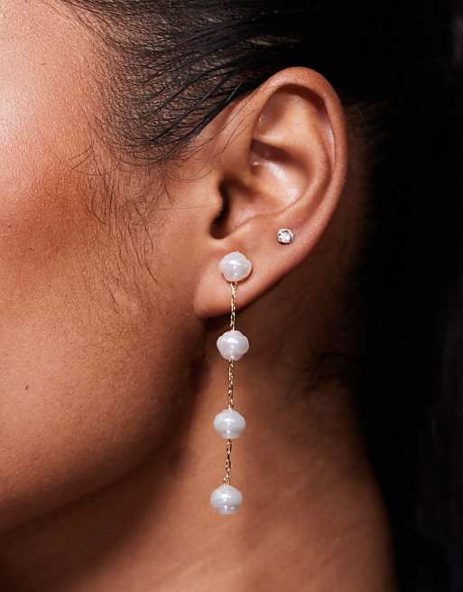 ALDO laperlle pearl drop earrings in gold plated