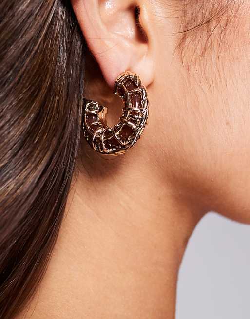 ALDO statement caged hoop earrings in gold