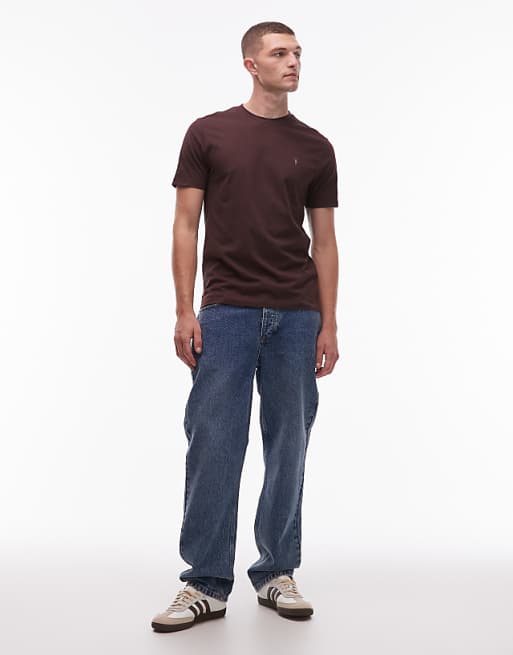 Allsaints Brace T-shirt In Oxbllood - BURGUNDY