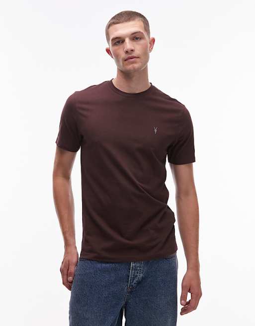 Allsaints brace t-shirt in oxbllood - BURGUNDY