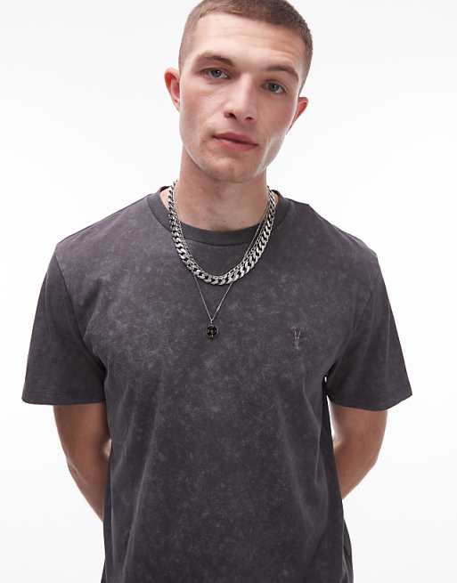 Allsaints Saka T-shirt In Washed Black