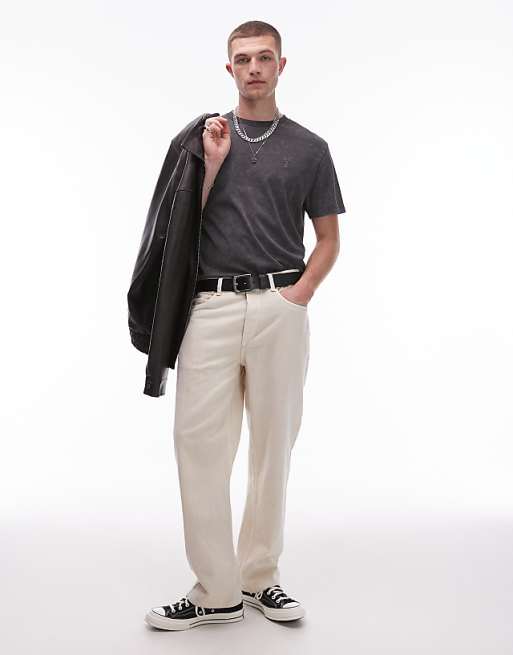 Allsaints Saka T-shirt In Washed Black