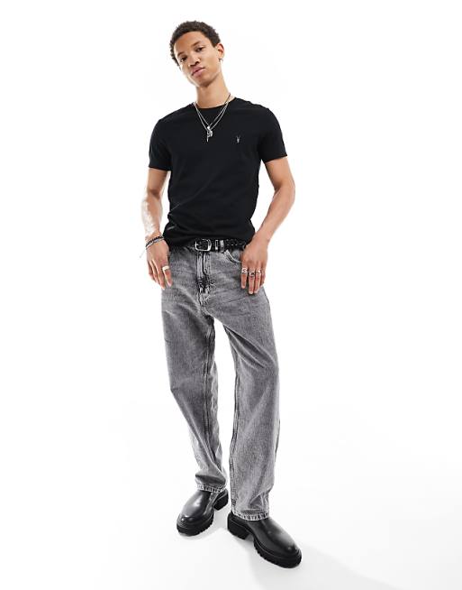 AllSaints Tonic Crew T-shirt In Jet Black