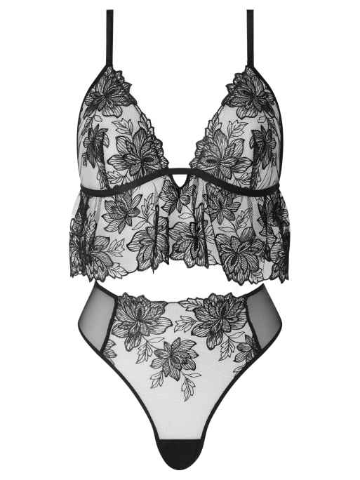 Ann Summers Midnight Blossom Cami Set In Black