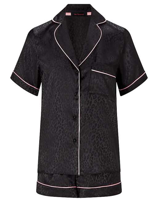 Ann Summers Signature Satin Pj Set In Black