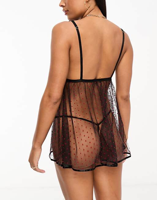 Ann Summers The Mesmerising Babydoll Set In Black