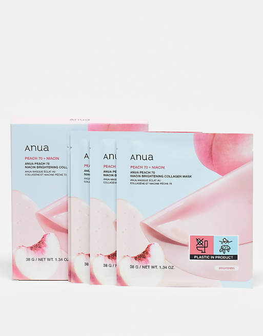 Anua Peach 70 Niacin Brightening Collagen Mask (4 Sheets)