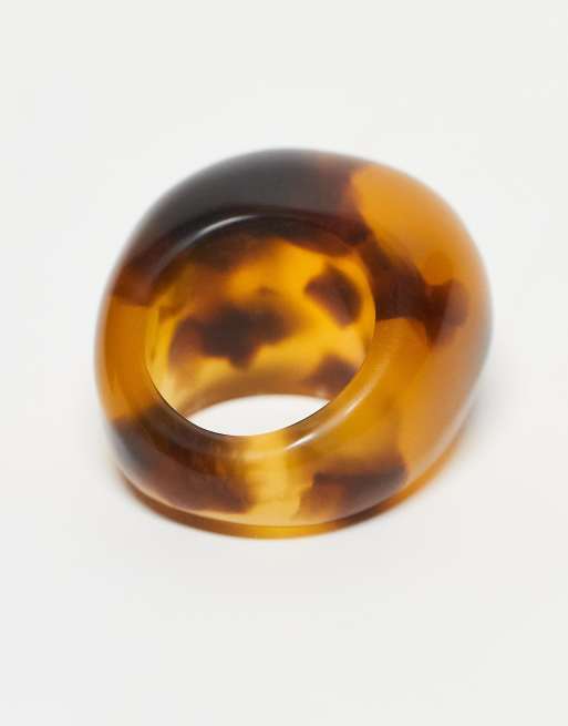 ARKET Acetate Chunky Ring In Brown Tortoise