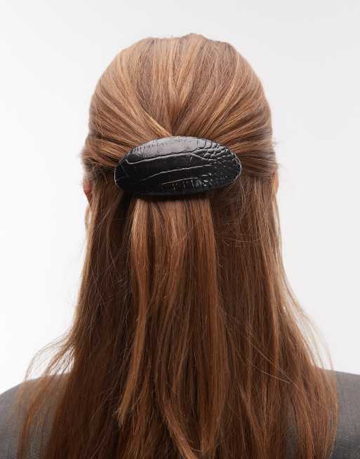 ARKET Acetate Oval Hair Clip In Dark Brown