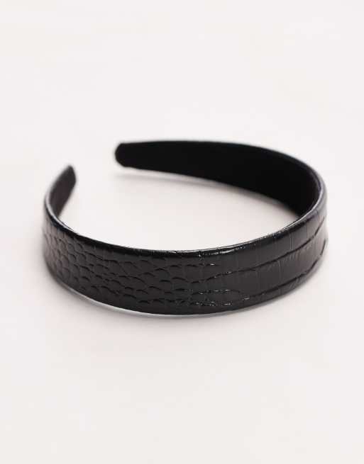 ARKET Croc Headband In Dark Black