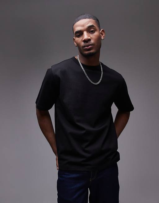 ARKET heavyweight jersey oversized t-shirt in black