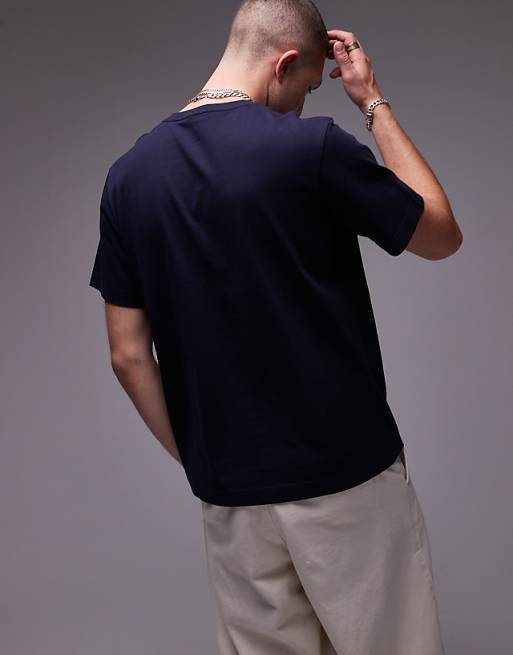 ARKET Heavyweight Jersey T-shirt In Navy Blue
