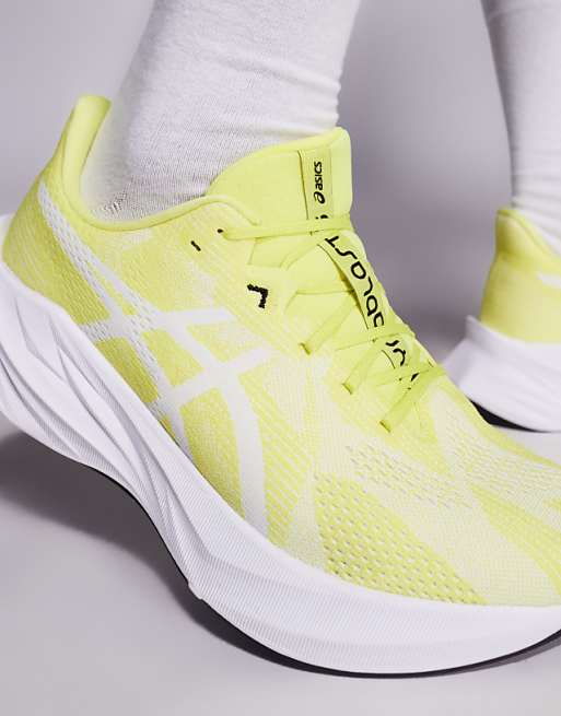 Asics Dynablast 5 Running Trainers In Citron And White
