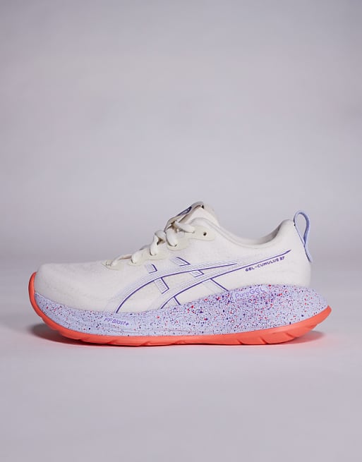 Asics Gel-Cumulus 27 Tokyo Running Trainers In Off White And Purple