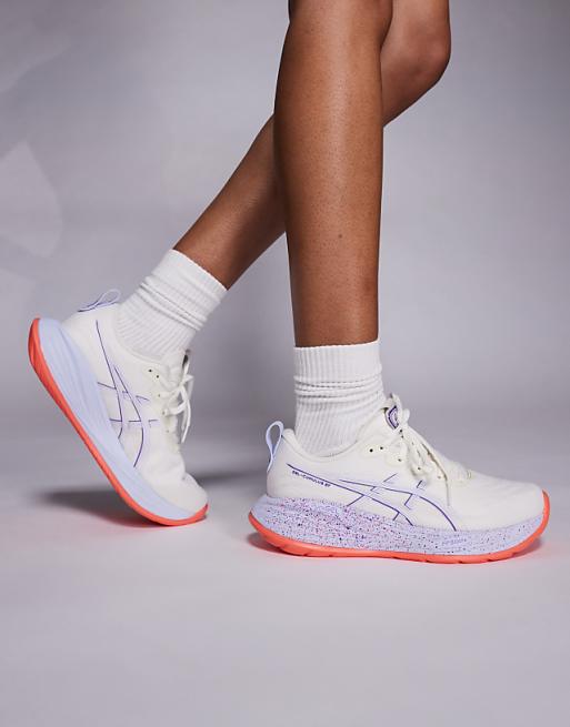 Asics Gel-Cumulus 27 Tokyo running trainers in off white and purple