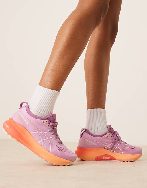 Asics Gel-Kayano 31 stability running trainers in light ube and white