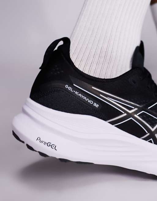 Asics Gel-Kayano 32 Running Trainers In Black And White