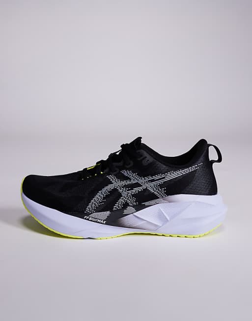 Asics Novablast 5 Running Trainers In Black And Blue Fade