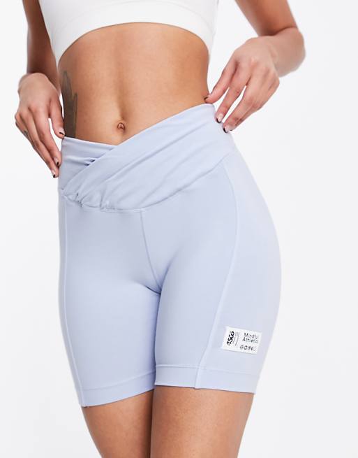 4505 booty legging short with wrap waist detail in cotton - MBLUE