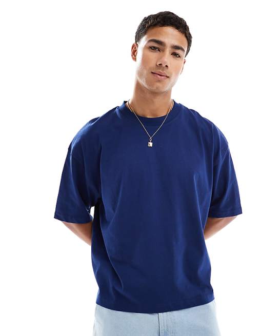 DESGIN Boxy Oversized T-shirt With Floral Graphic In Navy
