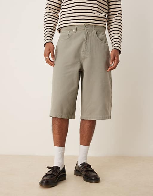 DESGIN Denim Jort In Grey