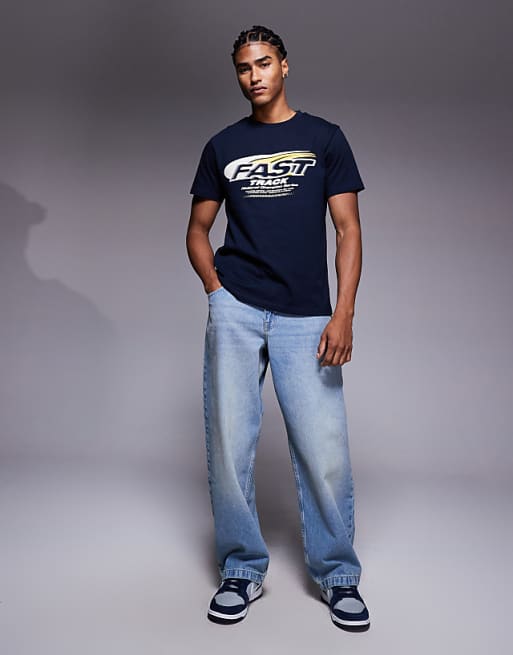 DESGIN T-shirt With Sports Graphic In Navy