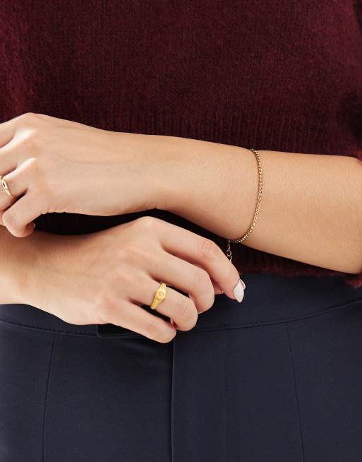 DESIGN 14k Gold Plated Bracelet With Fine Chain Detail