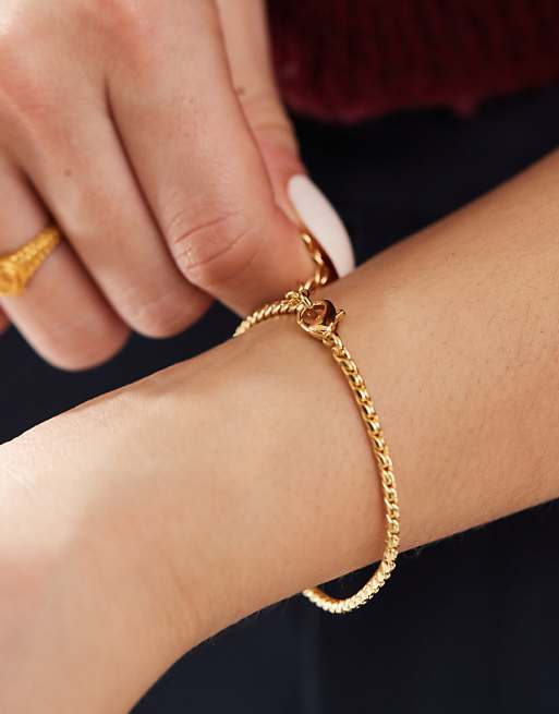 DESIGN 14k gold plated bracelet with fine chain detail