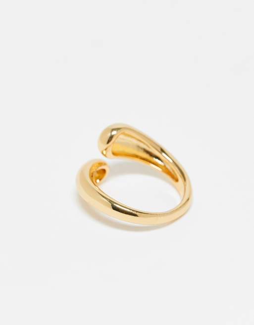 DESIGN 14k Gold Plated Chunky Ring With Wrap Around Ring Design