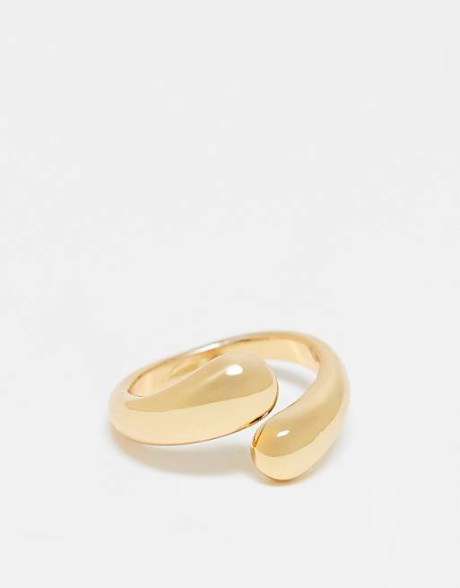 DESIGN 14k gold plated chunky ring with wrap around ring design