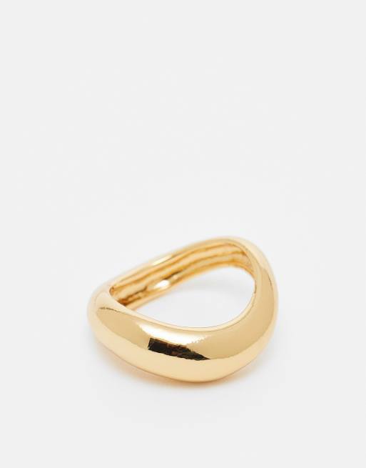 DESIGN 14k Gold Plated Ring With Wave Design